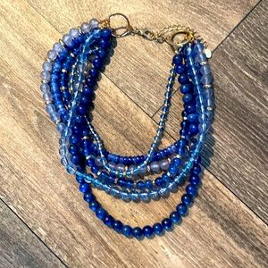 Loft Blue Bead Multiple Strand Necklace